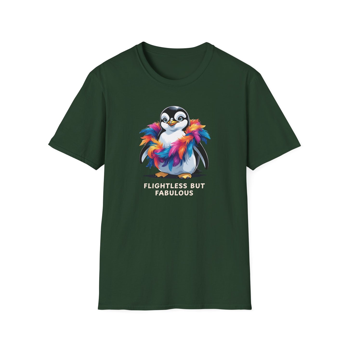 Flightless Yet Fabulous Penguin T-Shirt, Cute Animal Tees, Unisex Graphic Tee, Fun Gift for Animal Lovers, Birthday or Celebration Apparel