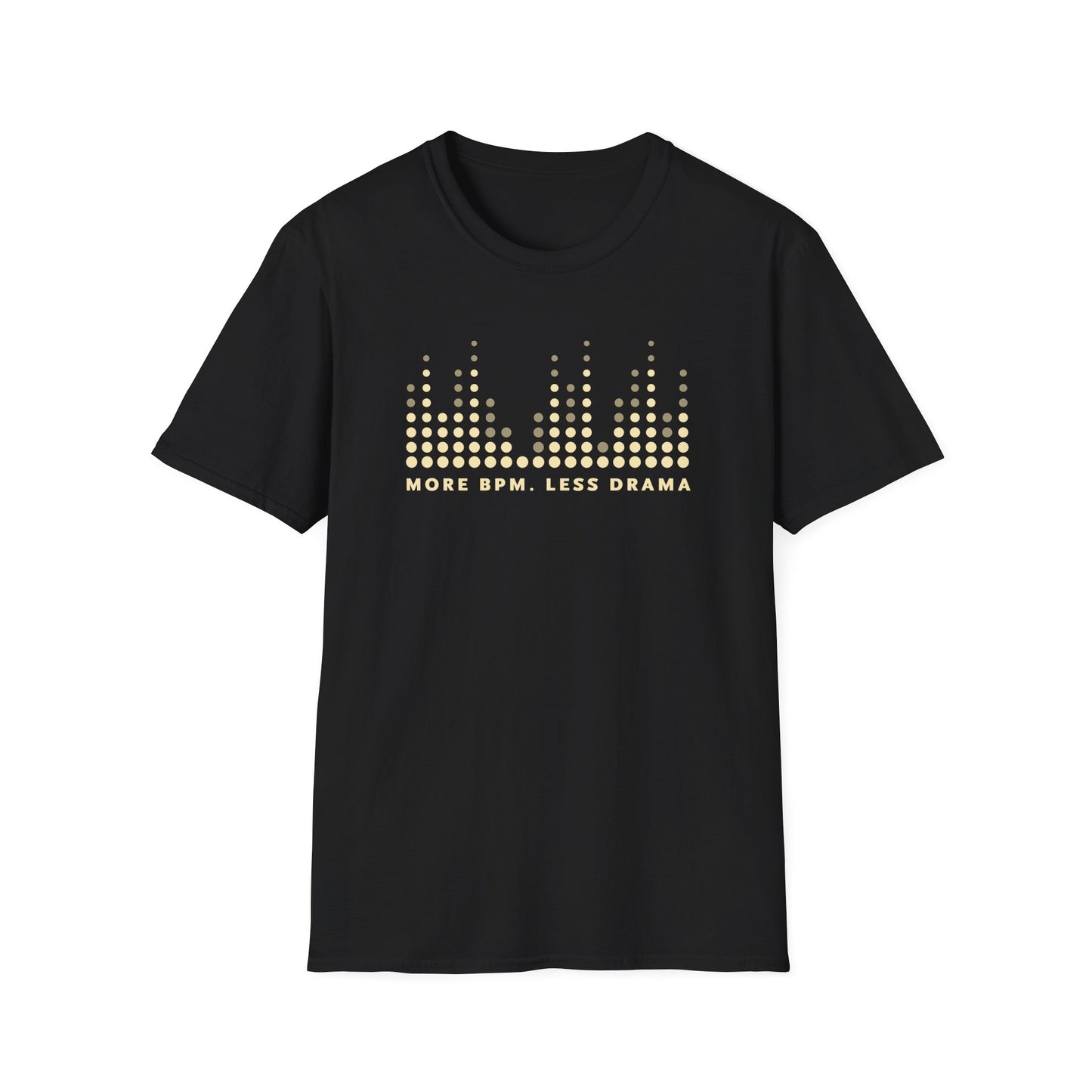 Vibrant Music Vibe T-Shirt - More BPM Less Drama, Unisex Softstyle Tee, Music Lover Gift, Casual Wear, Festival Clothing, Graphic Tee
