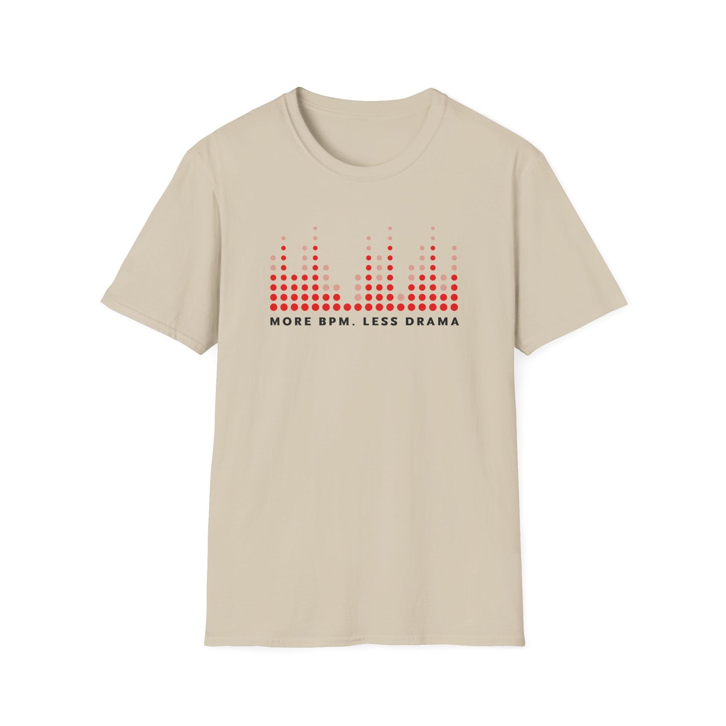 Vibrant Music Vibe T-Shirt - More BPM Less Drama, Unisex Softstyle Tee, Music Lover Gift, Casual Wear, Festival Clothing, Graphic Tee
