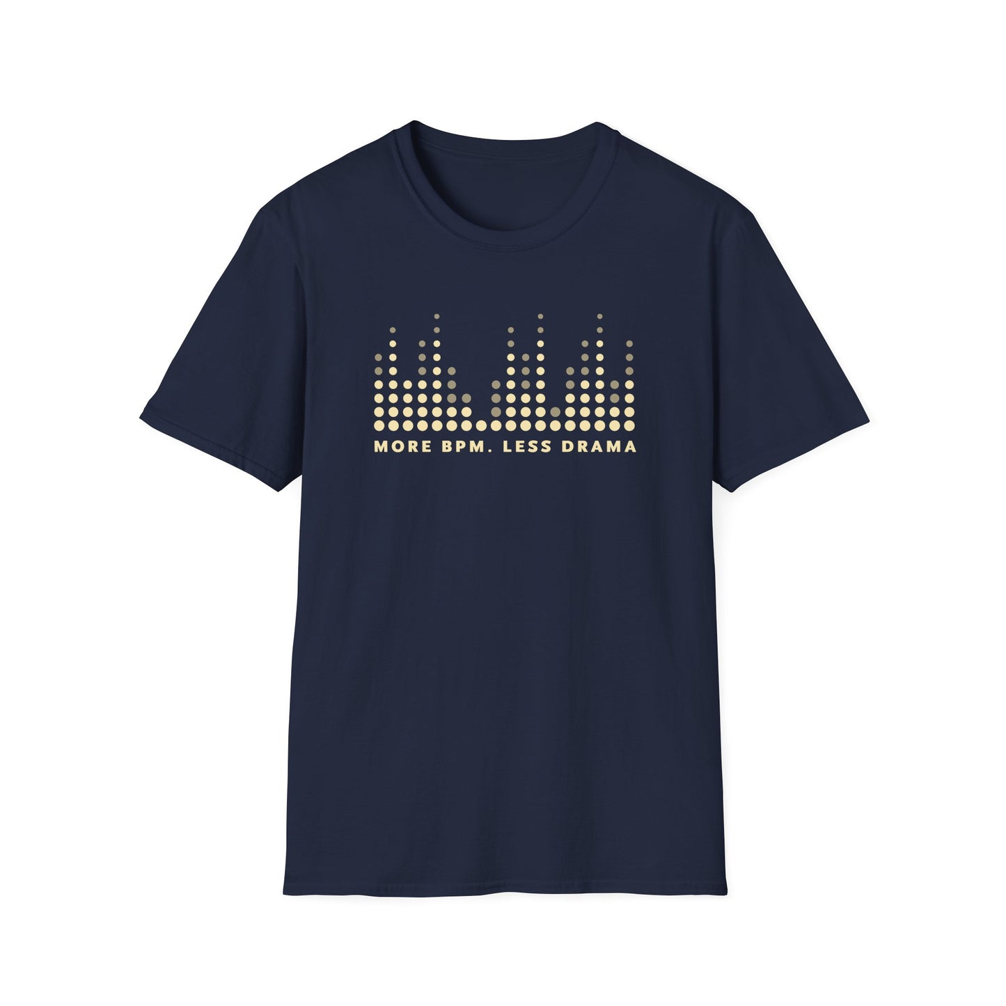 Vibrant Music Vibe T-Shirt - More BPM Less Drama, Unisex Softstyle Tee, Music Lover Gift, Casual Wear, Festival Clothing, Graphic Tee