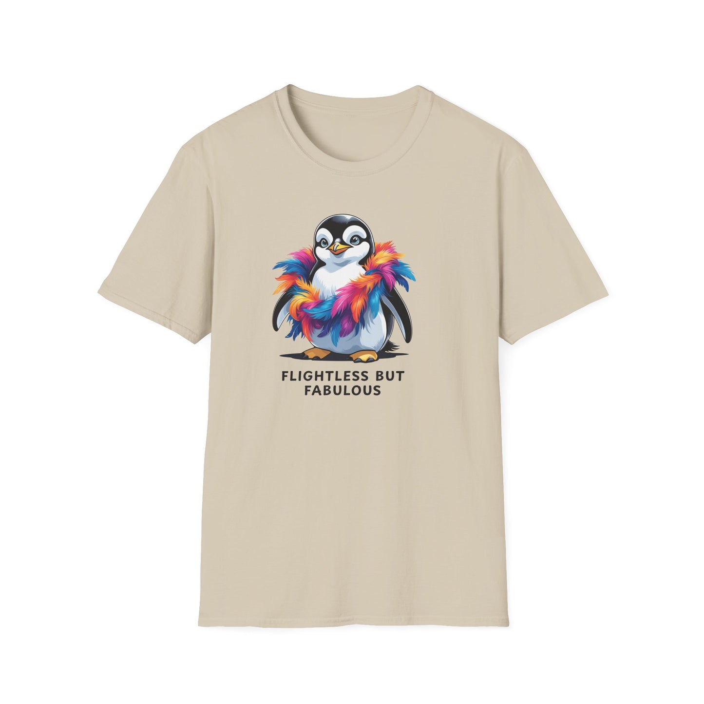 Flightless Yet Fabulous Penguin T-Shirt, Cute Animal Tees, Unisex Graphic Tee, Fun Gift for Animal Lovers, Birthday or Celebration Apparel