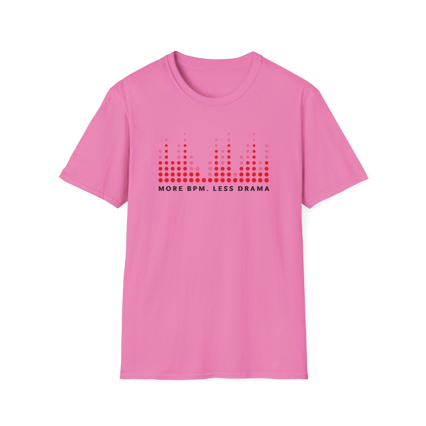 Vibrant Music Vibe T-Shirt - More BPM Less Drama, Unisex Softstyle Tee, Music Lover Gift, Casual Wear, Festival Clothing, Graphic Tee