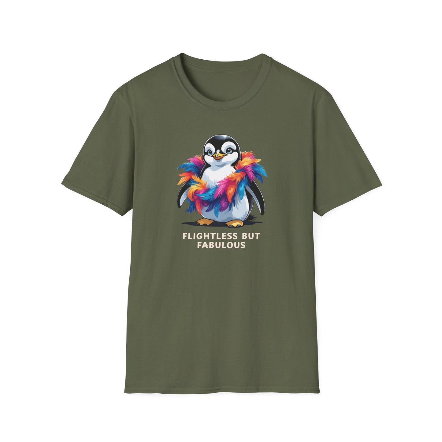 Flightless Yet Fabulous Penguin T-Shirt, Cute Animal Tees, Unisex Graphic Tee, Fun Gift for Animal Lovers, Birthday or Celebration Apparel