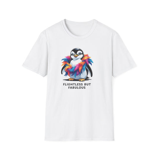 Flightless Yet Fabulous Penguin T-Shirt, Cute Animal Tees, Unisex Graphic Tee, Fun Gift for Animal Lovers, Birthday or Celebration Apparel
