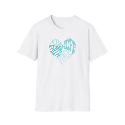Joy, Hope, Faith, Peace Heart  T-Shirt
