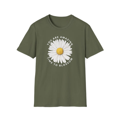 You Are Amazing Daisy T-Shirt | Unisex Softstyle Tee for Motivational Gifts, Spring Fashion, Self-Love and Affirmation Wear