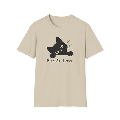 Cute Cat Bestie Love Unisex T-Shirt, Gift for Cat Lovers, Friend's Birthday, Casual Wear, Animal Lover Tee