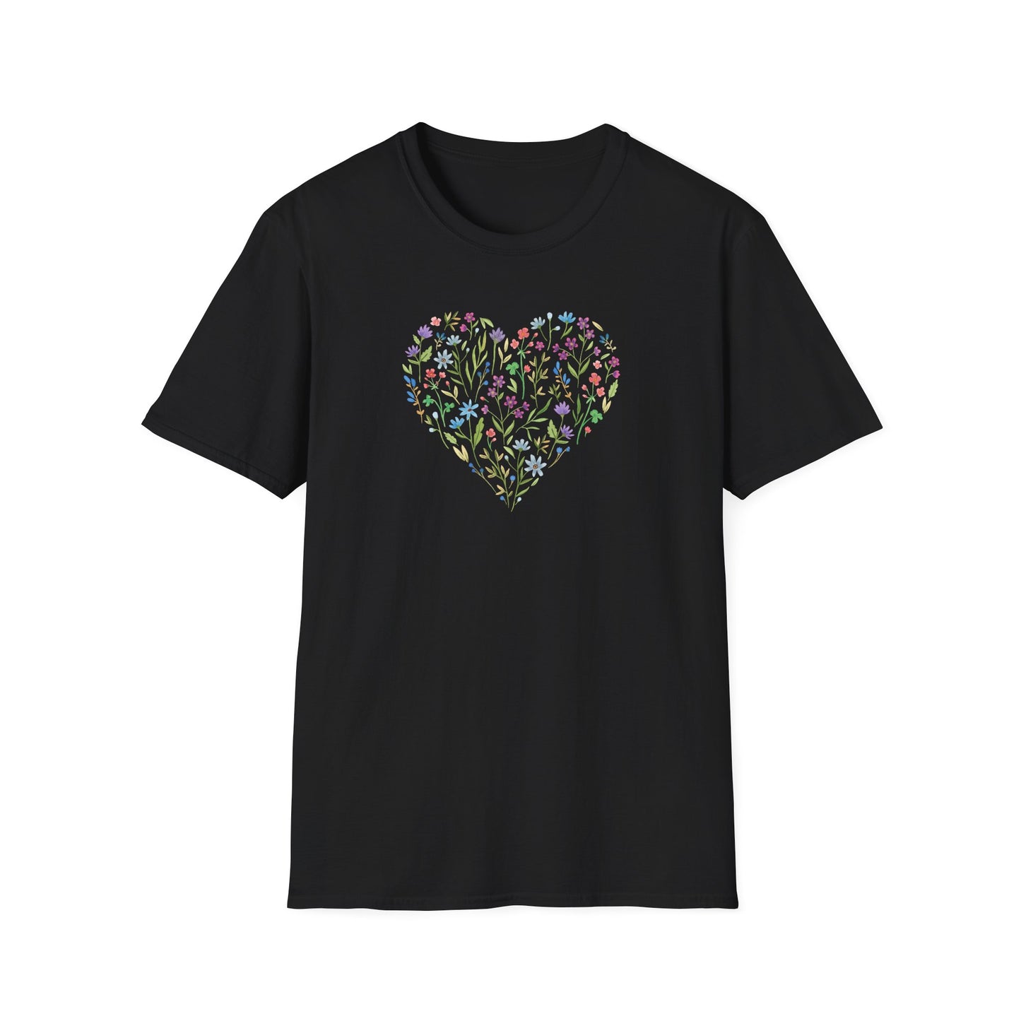 Wildflower Floral Love Heart T-Shirt