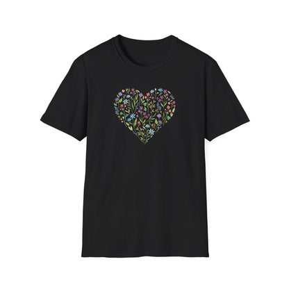 Wildflower Floral Love Heart T-Shirt