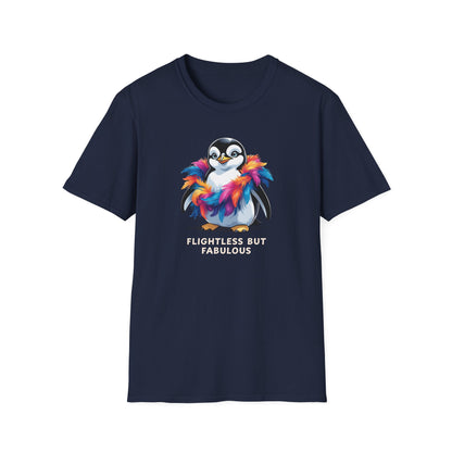 Flightless Yet Fabulous Penguin T-Shirt, Cute Animal Tees, Unisex Graphic Tee, Fun Gift for Animal Lovers, Birthday or Celebration Apparel