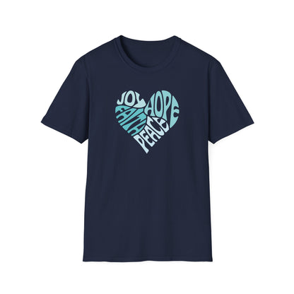 Joy, Hope, Faith, Peace Heart  T-Shirt
