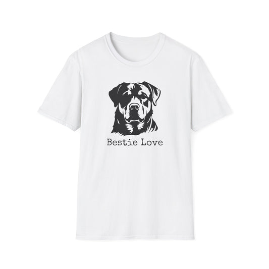 Rottweiler Bestie Love T-Shirt, Dog Lover Gift, Pet-Themed Apparel, Unisex Tee, Animal Lover Shirt, Casual Wear
