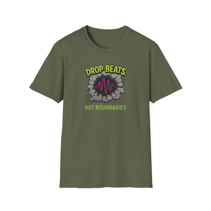 Drop Beats Unisex Softstyle T-Shirt - Music Lover Tee, Festival Wear, Graphic Shirt, Gift for DJs, Casual Style