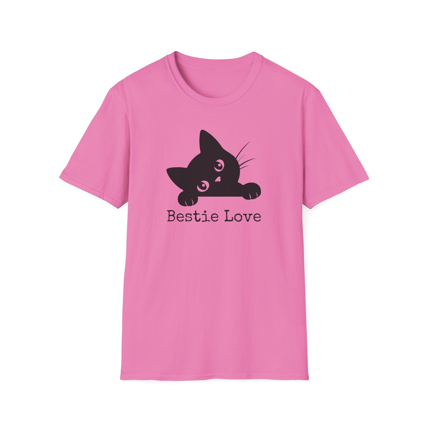 Cute Cat Bestie Love Unisex T-Shirt, Gift for Cat Lovers, Friend's Birthday, Casual Wear, Animal Lover Tee