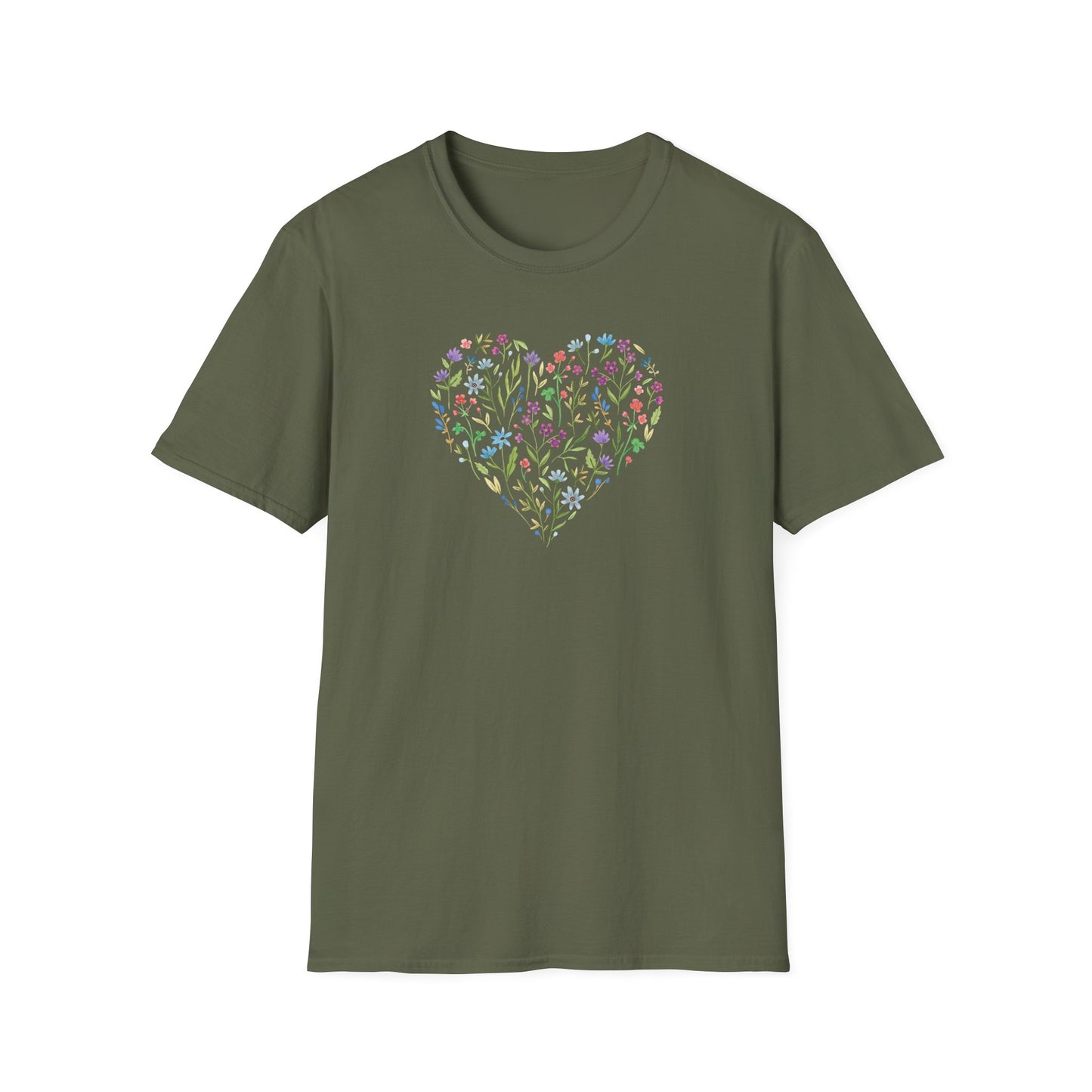 Wildflower Floral Love Heart T-Shirt