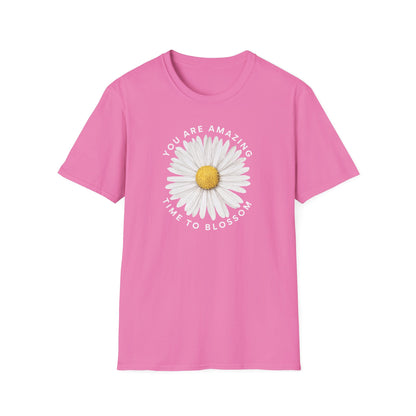You Are Amazing Daisy T-Shirt | Unisex Softstyle Tee for Motivational Gifts, Spring Fashion, Self-Love and Affirmation Wear