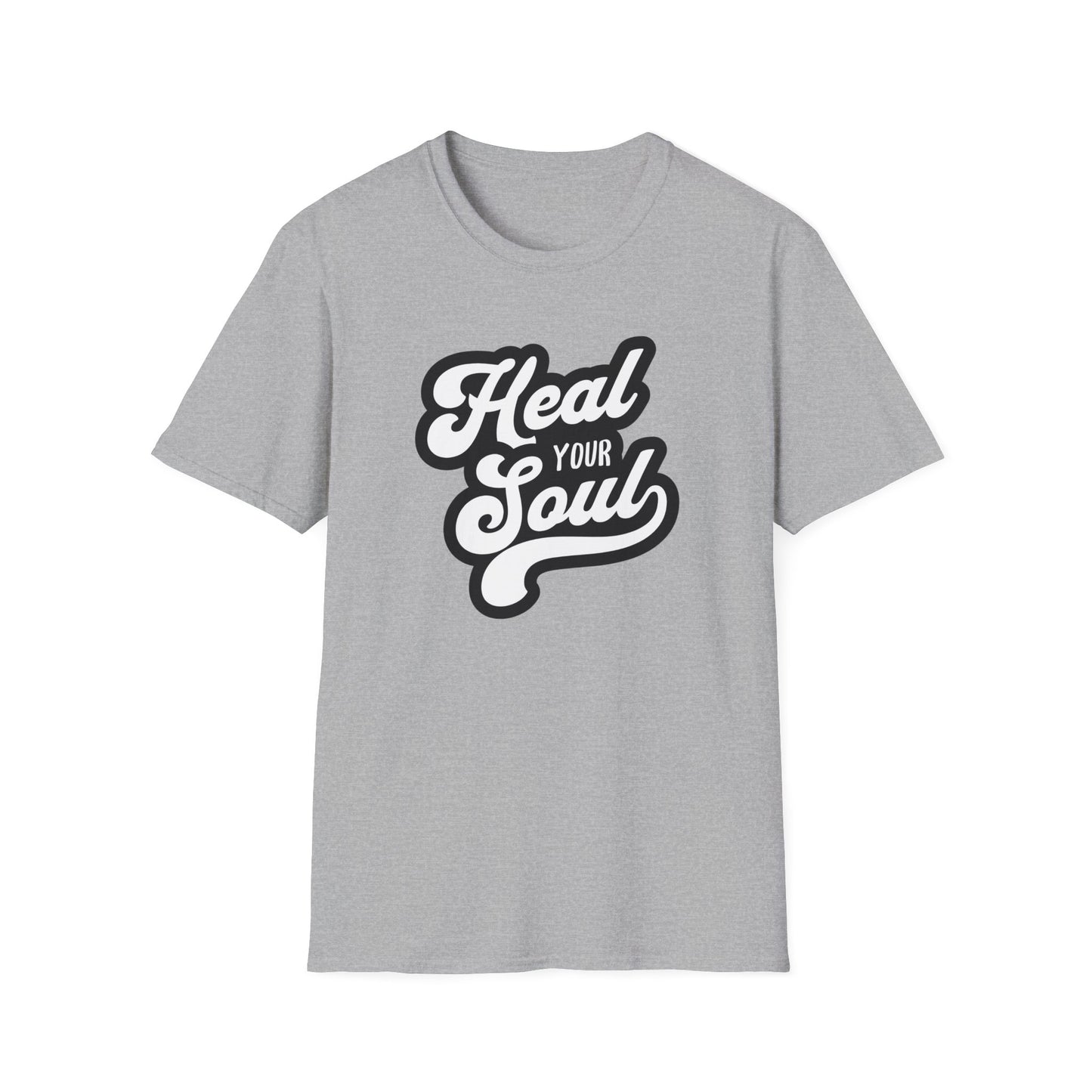 Heal Your Soul Unisex Softstyle T-Shirt, Motivational Tee, Gift for Soul Searchers, Relaxed Wear, Inspirational Apparel