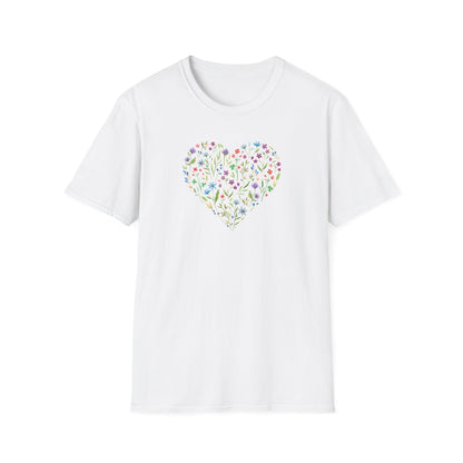 Wildflower Floral Love Heart T-Shirt