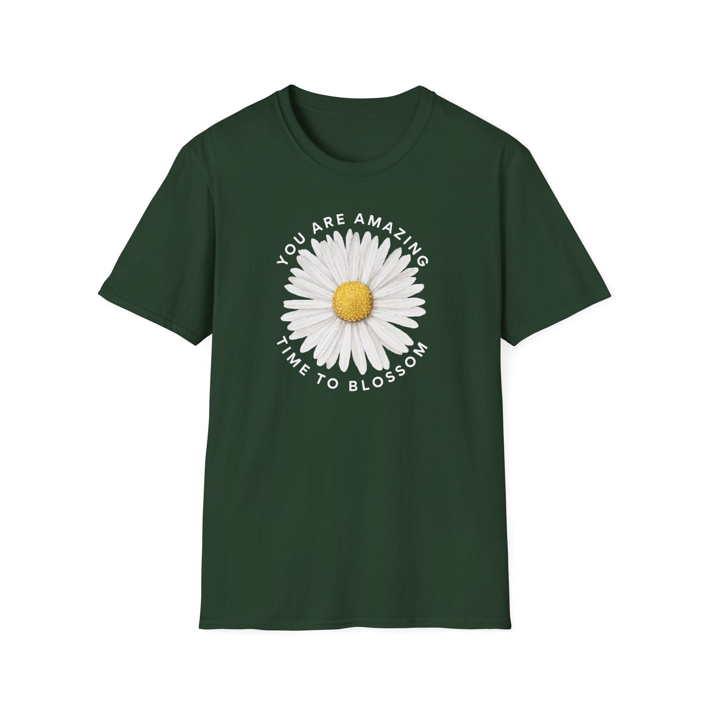 You Are Amazing Daisy T-Shirt | Unisex Softstyle Tee for Motivational Gifts, Spring Fashion, Self-Love and Affirmation Wear