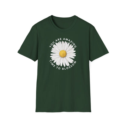 You Are Amazing Daisy T-Shirt | Unisex Softstyle Tee for Motivational Gifts, Spring Fashion, Self-Love and Affirmation Wear