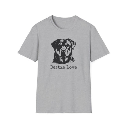 Rottweiler Bestie Love T-Shirt, Dog Lover Gift, Pet-Themed Apparel, Unisex Tee, Animal Lover Shirt, Casual Wear