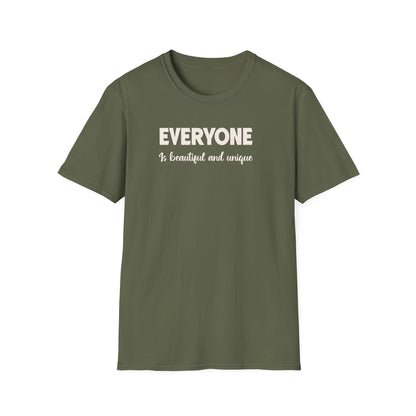 Everyone Is Beautiful Unisex Softstyle T-Shirt, Positive Message Tee, Gift for Friends, Inspirational Apparel, Everyday Casual Wear