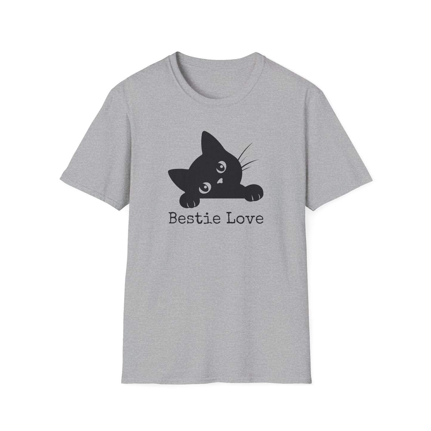 Cute Cat Bestie Love Unisex T-Shirt, Gift for Cat Lovers, Friend's Birthday, Casual Wear, Animal Lover Tee