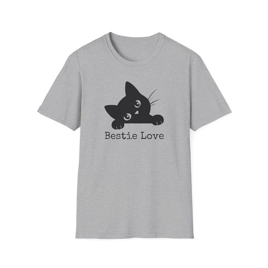 Cute Cat Bestie Love Unisex T-Shirt, Gift for Cat Lovers, Friend's Birthday, Casual Wear, Animal Lover Tee