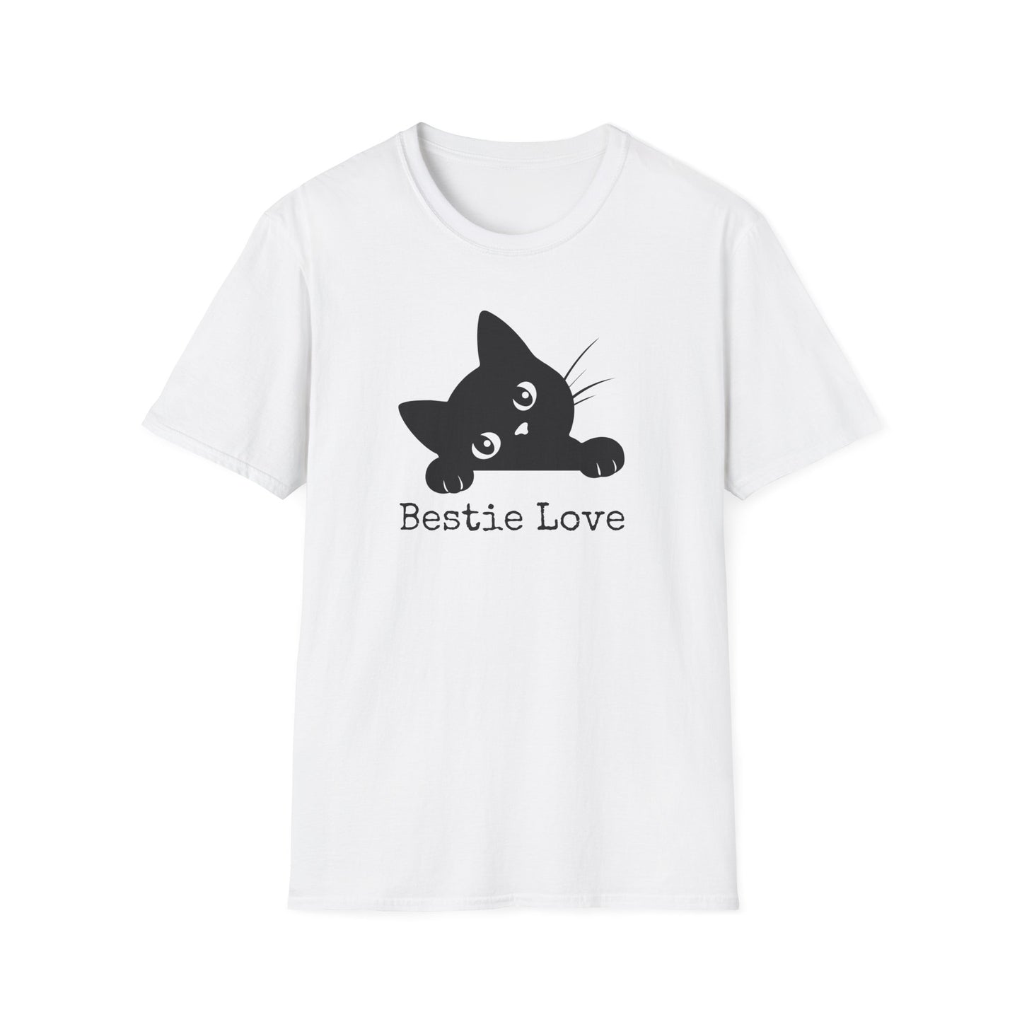 Cute Cat Bestie Love Unisex T-Shirt, Gift for Cat Lovers, Friend's Birthday, Casual Wear, Animal Lover Tee