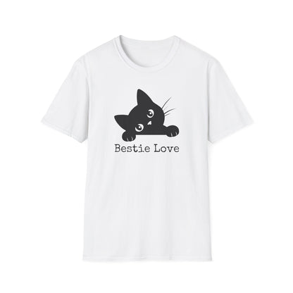 Cute Cat Bestie Love Unisex T-Shirt, Gift for Cat Lovers, Friend's Birthday, Casual Wear, Animal Lover Tee