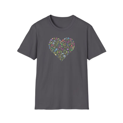 Wildflower Floral Love Heart T-Shirt
