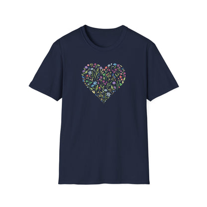 Wildflower Floral Love Heart T-Shirt