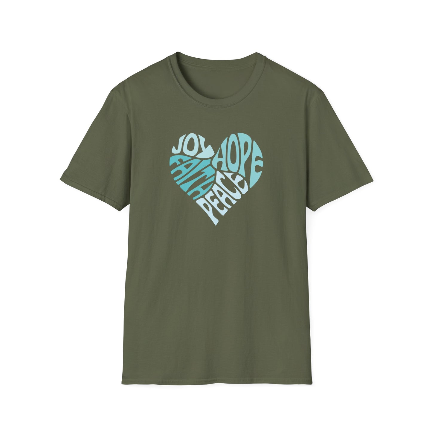 Joy, Hope, Faith, Peace Heart  T-Shirt