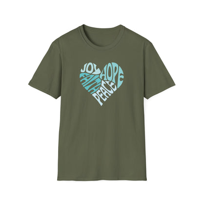 Joy, Hope, Faith, Peace Heart  T-Shirt