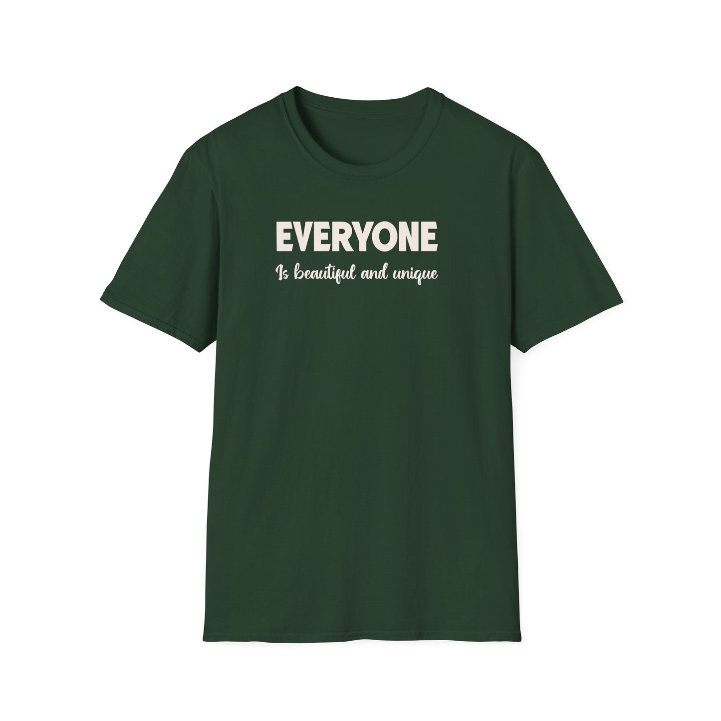 Everyone Is Beautiful Unisex Softstyle T-Shirt, Positive Message Tee, Gift for Friends, Inspirational Apparel, Everyday Casual Wear