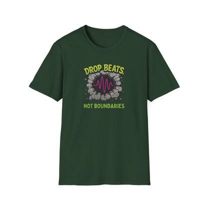 Drop Beats Unisex Softstyle T-Shirt - Music Lover Tee, Festival Wear, Graphic Shirt, Gift for DJs, Casual Style