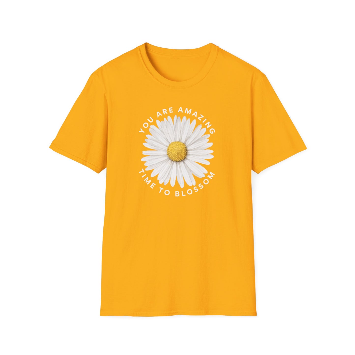 You Are Amazing Daisy T-Shirt | Unisex Softstyle Tee for Motivational Gifts, Spring Fashion, Self-Love and Affirmation Wear