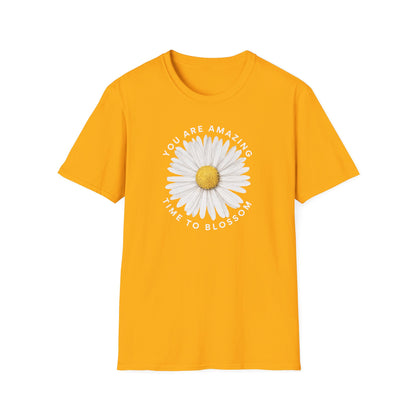 You Are Amazing Daisy T-Shirt | Unisex Softstyle Tee for Motivational Gifts, Spring Fashion, Self-Love and Affirmation Wear