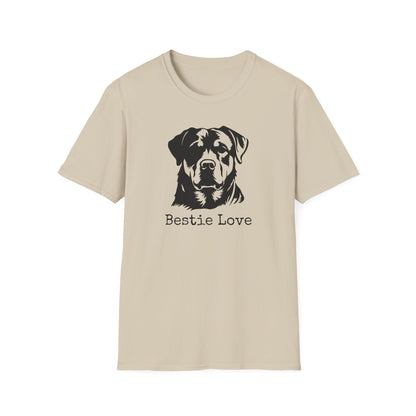 Rottweiler Bestie Love T-Shirt, Dog Lover Gift, Pet-Themed Apparel, Unisex Tee, Animal Lover Shirt, Casual Wear