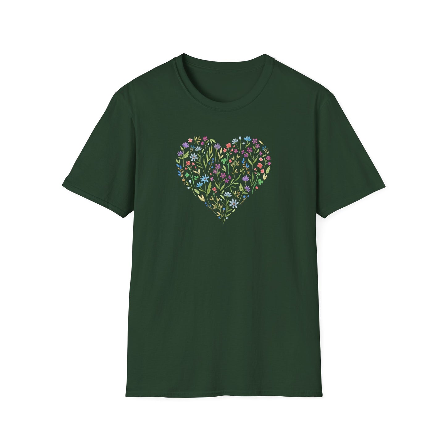 Wildflower Floral Love Heart T-Shirt