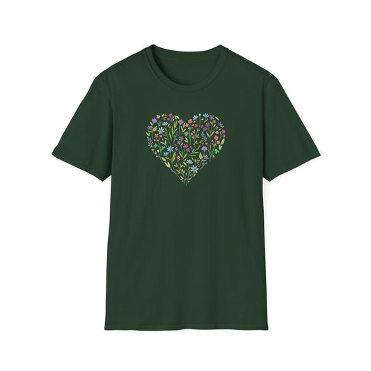 Wildflower Floral Love Heart T-Shirt