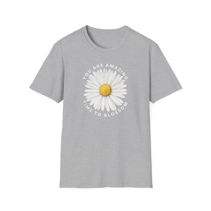 You Are Amazing Daisy T-Shirt | Unisex Softstyle Tee for Motivational Gifts, Spring Fashion, Self-Love and Affirmation Wear