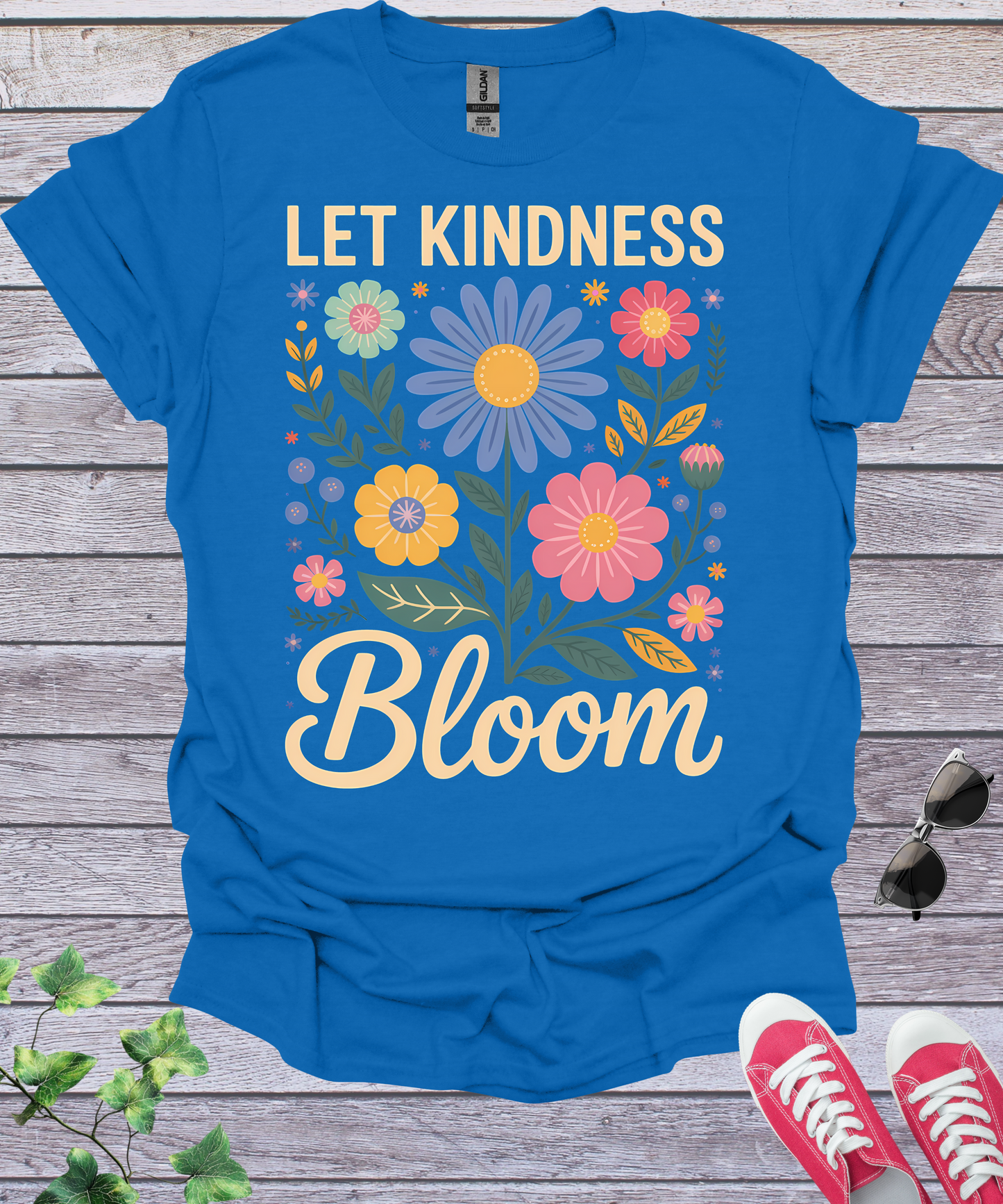 Let Kindness Bloom Big Flowers T-Shirt